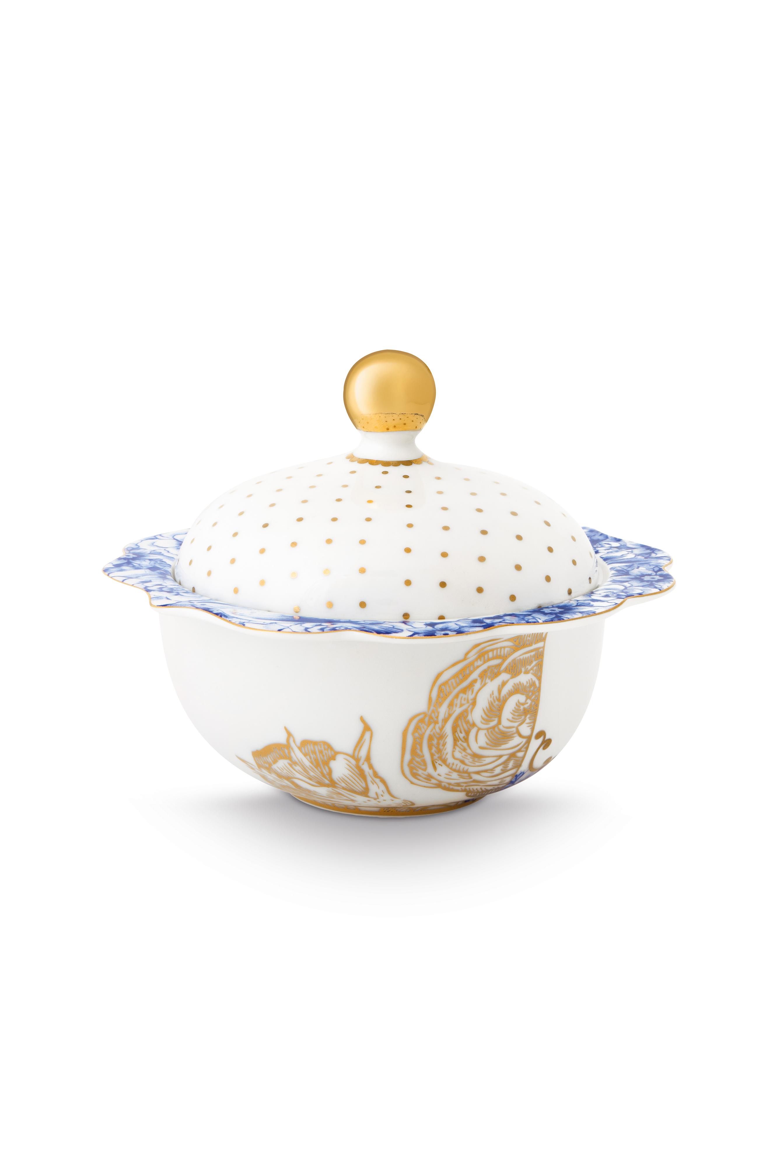 Pip Studio Royal White cukřenka 235ml, bílo-modrá