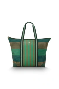 Pip Studio Tilda Stripe Plážová taška, zelená s pruhy