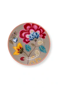 Pip Studio Blooming Tales talíř Ø17cm, khaki