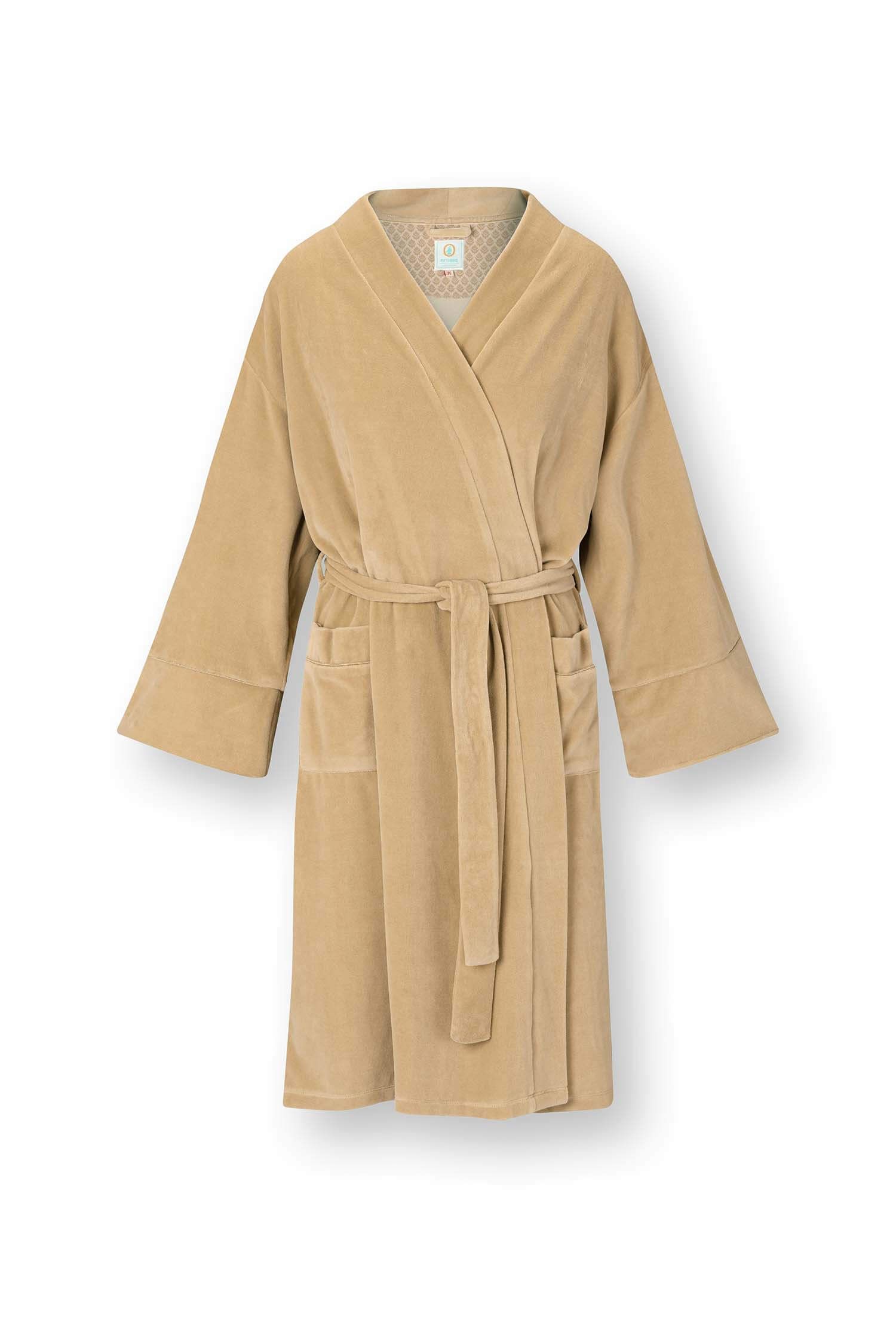 Pip Studio Naomi Kimono Velvet, béžové