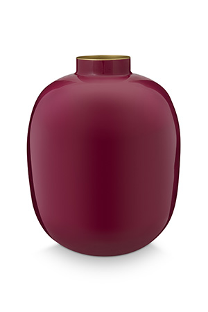 Pip Studio velká kovová váza 32cm, tmavě červená