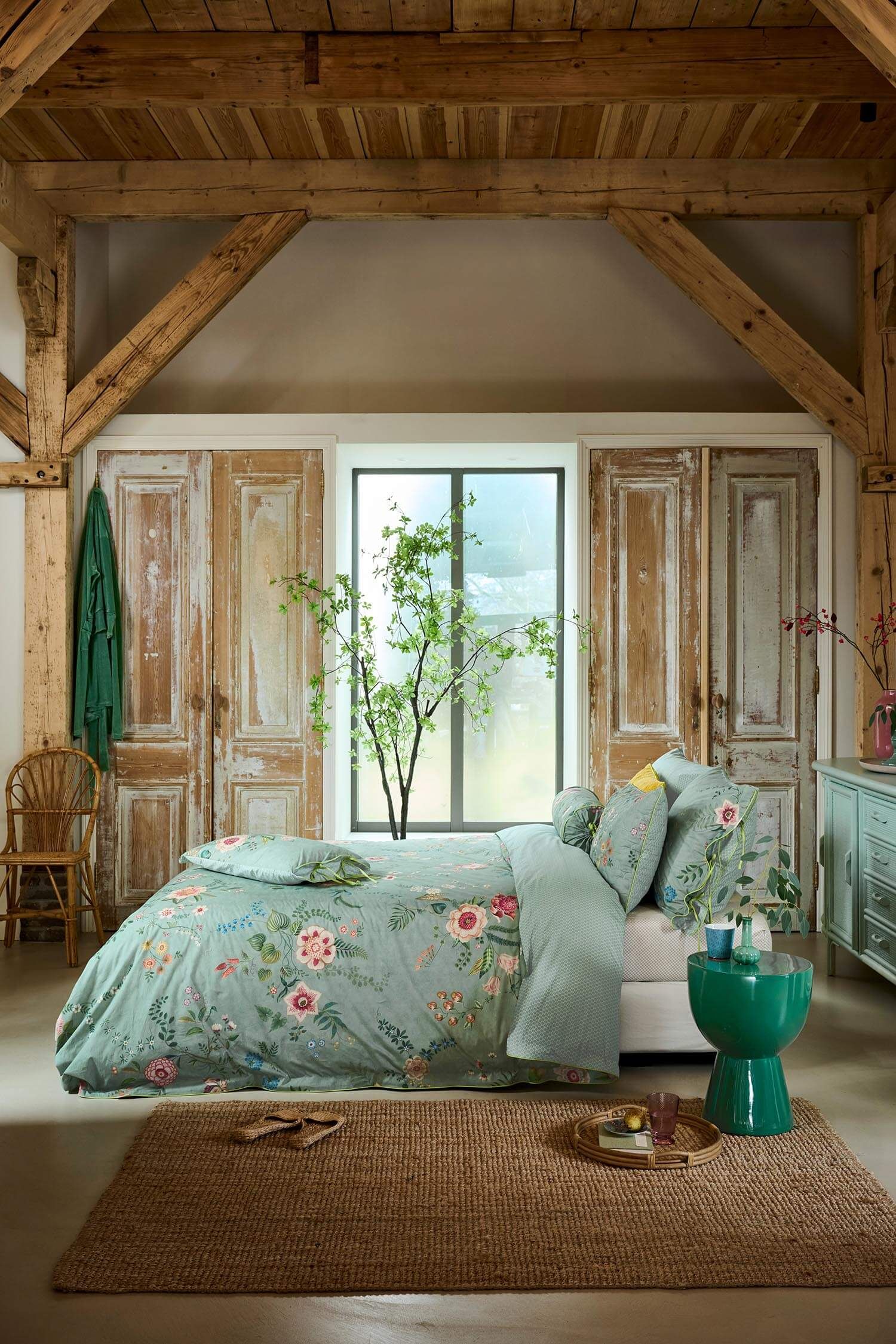 Pip Studio perkálové povlečení Everbloom Green - 140 x 200 + 70x90