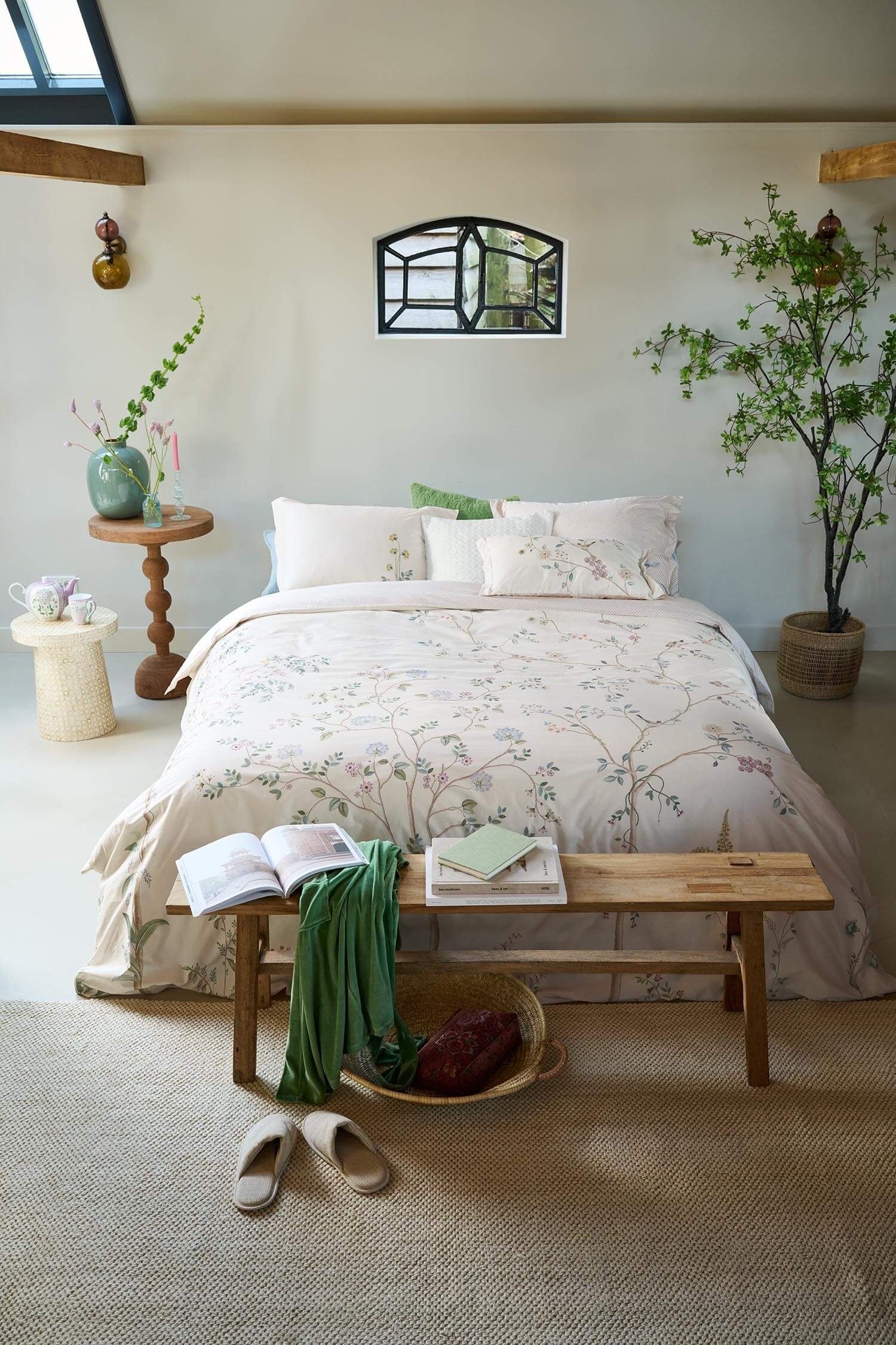 Pip Studio perkálové povlečení Desi Garden White - 140 x 200 + 70x90, bílá